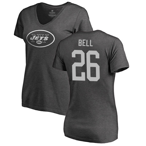 New York Jets Ash Women LeVeon Bell One Color NFL Football #26 T Shirt